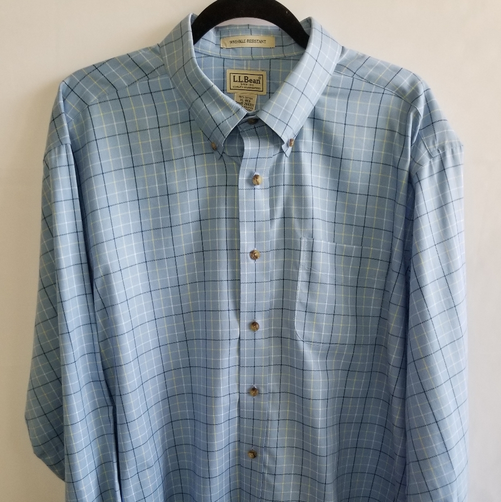 L.L. Bean Plaid Flannel Button Down Shirt Size XL
